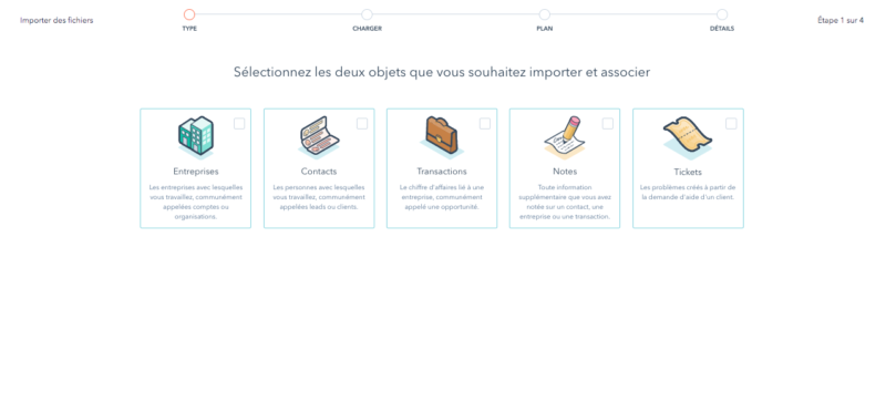 assistant d'import des données Hubspot
